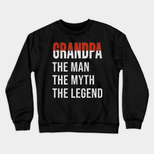 Grand Father Monacan Grandpa The Man The Myth The Legend - Gift for Monacan Dad With Roots From  Monaco Crewneck Sweatshirt